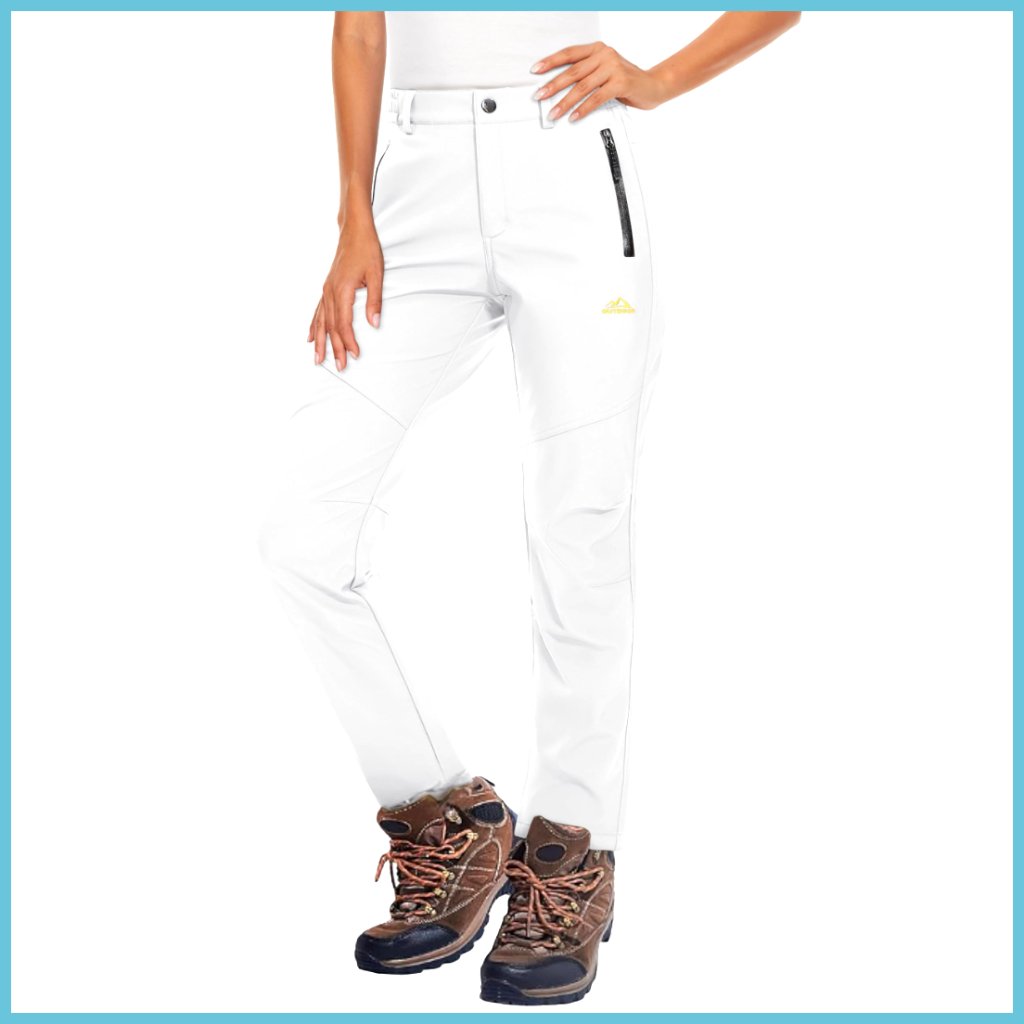 Fleece Lined Waterproof Insulated Snow Ski Pants Winter Hiking Pants